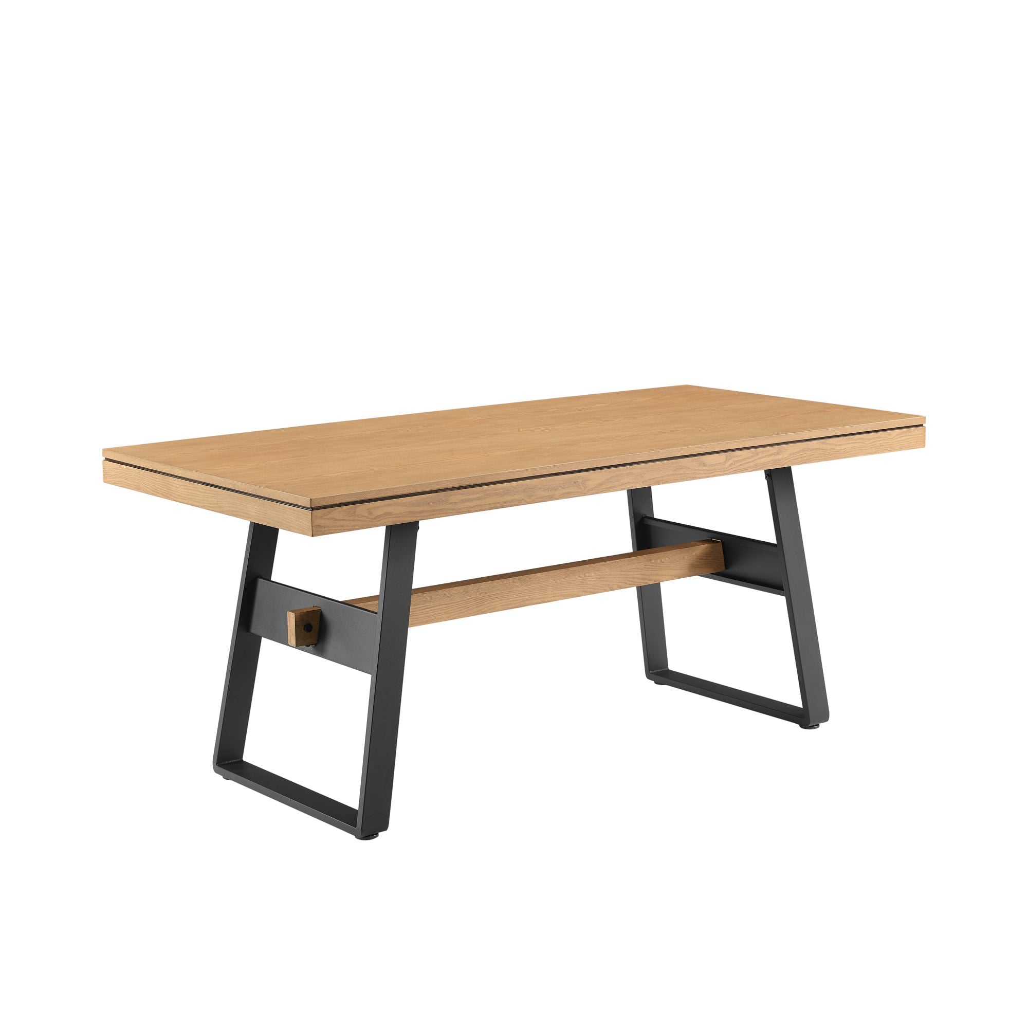 Mesa de comedor y escritorio con patas de puente de estilo industrial moderno de Brickell