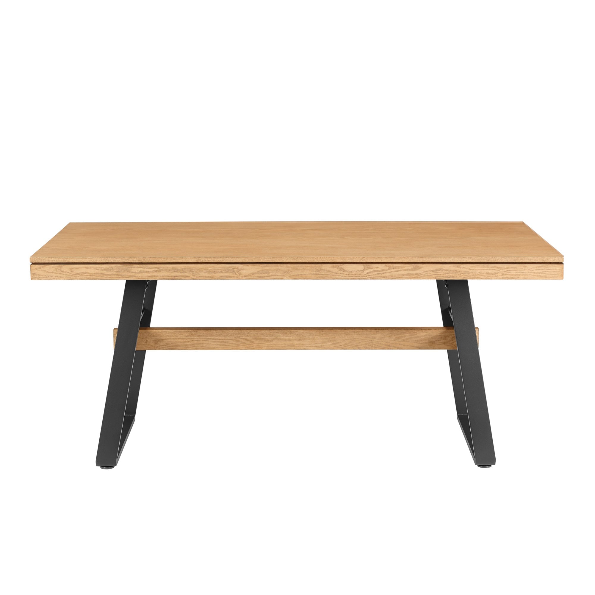 Mesa de comedor y escritorio con patas de puente de estilo industrial moderno de Brickell