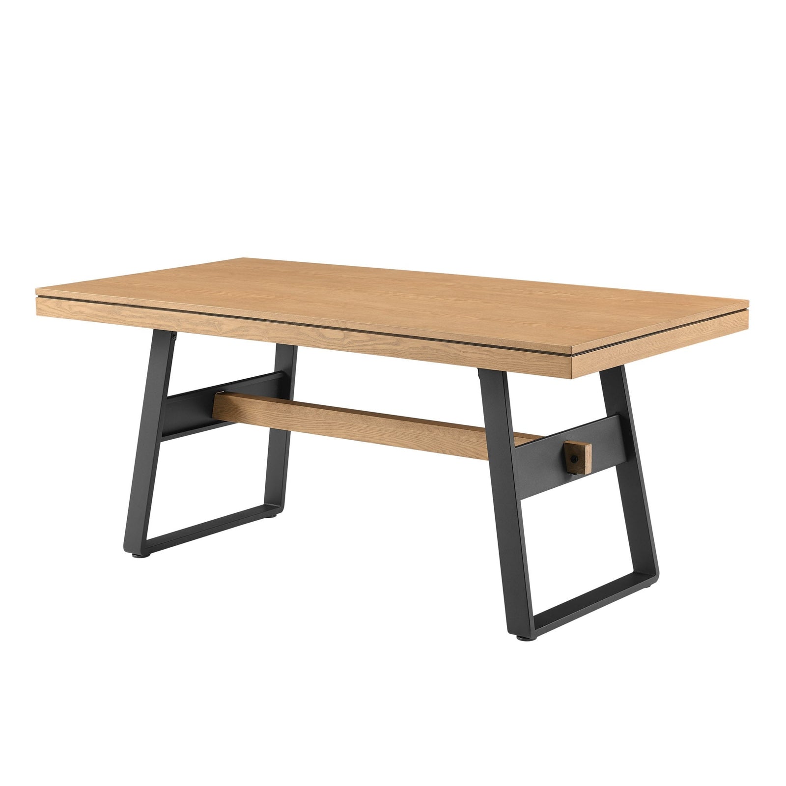 Mesa de comedor y escritorio con patas de puente de estilo industrial moderno de Brickell