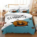 Juego de cama BT21 con funda de edredón y relleno