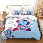 Juego de cama BT21 con funda de edredón y relleno