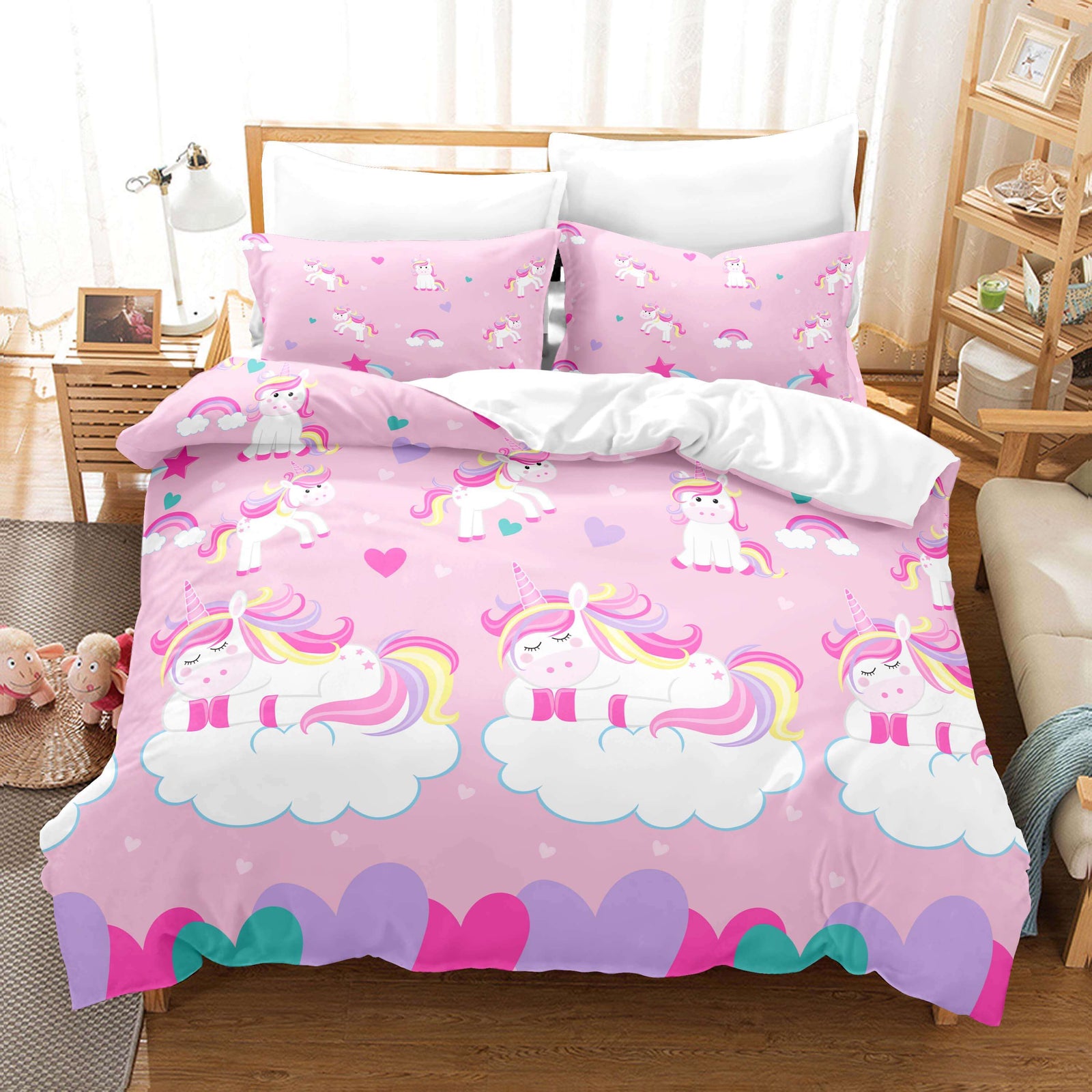 Juego de cama BT21 con funda de edredón y relleno