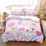Juego de cama BT21 con funda de edredón y relleno