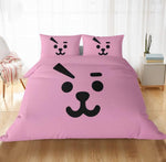 Juego de cama BT21 con funda de edredón y relleno