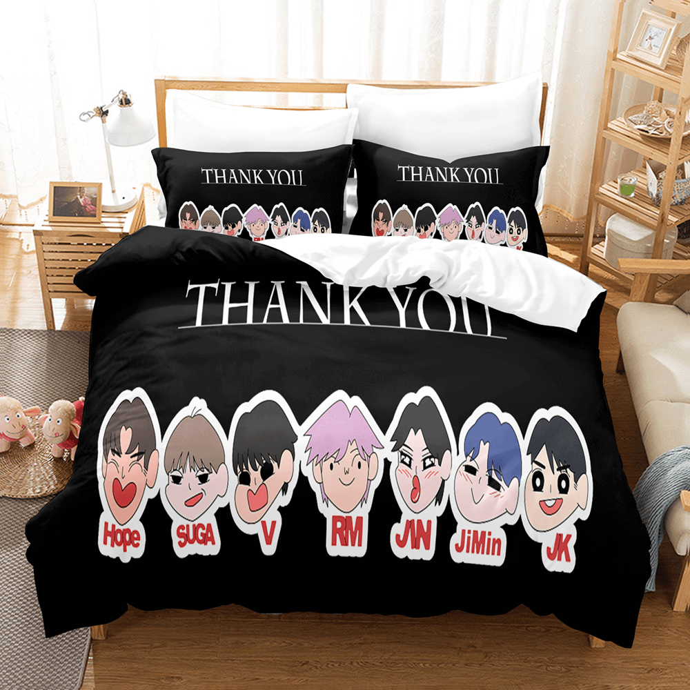 BTS Cosplay 3 Piece Bedding Sets Quilt Cover Without Filler