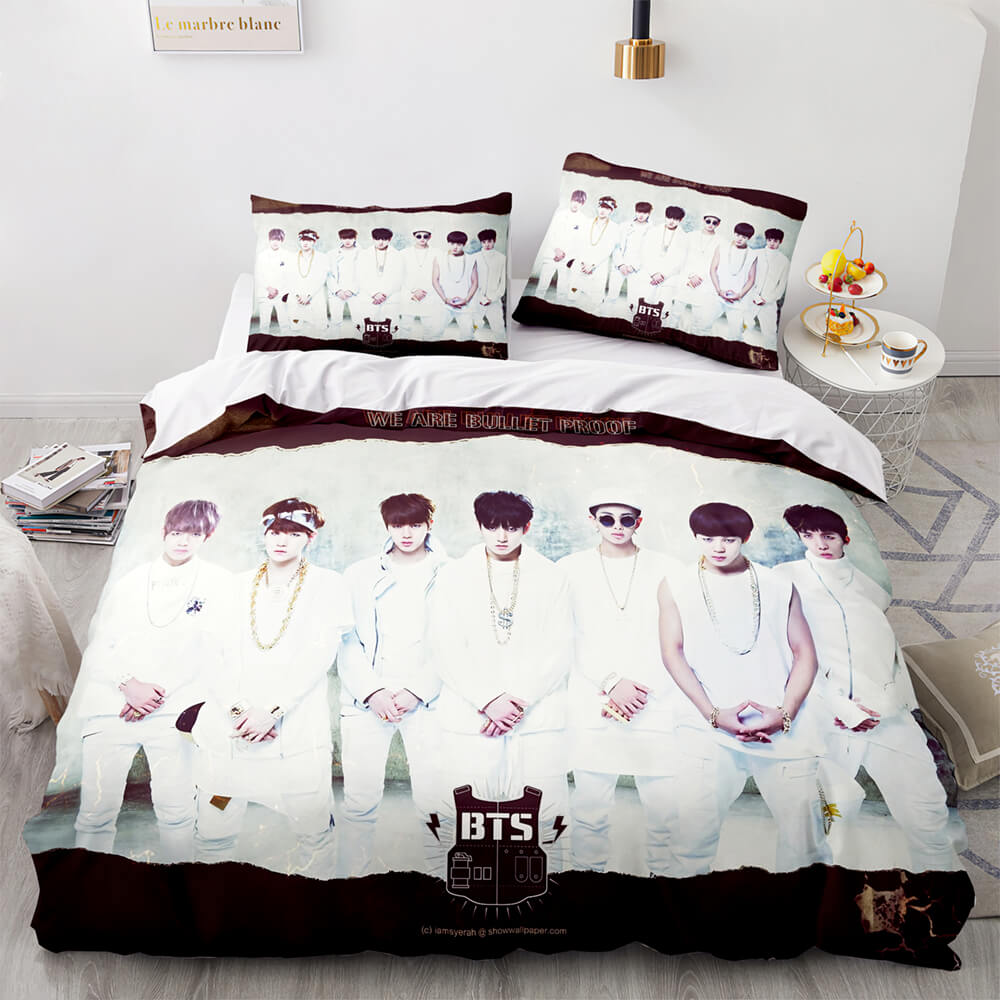 BTS Cosplay 3 Piece Bedding Sets Quilt Cover Without Filler
