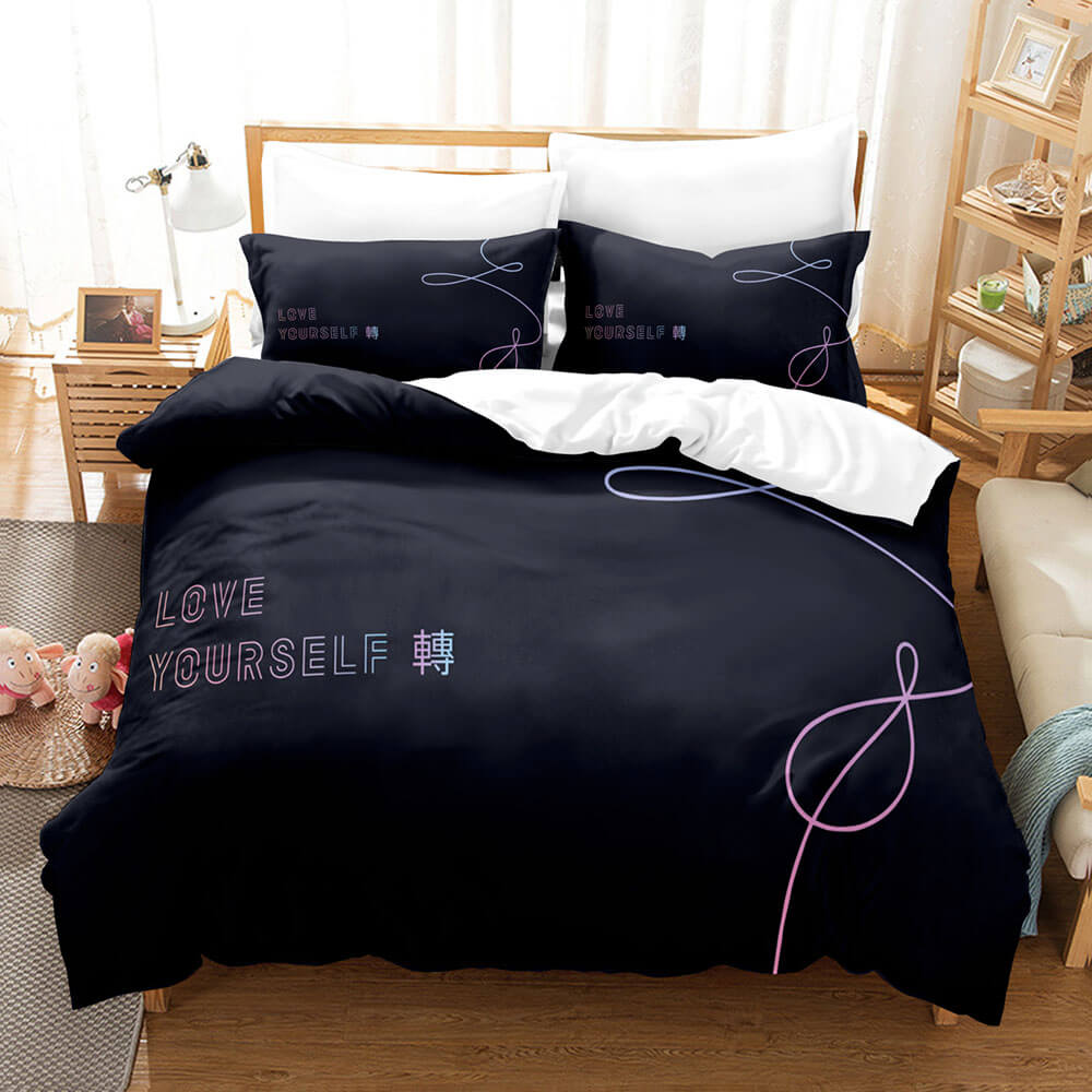 BTS Cosplay 3 Piece Bedding Sets Quilt Cover Without Filler