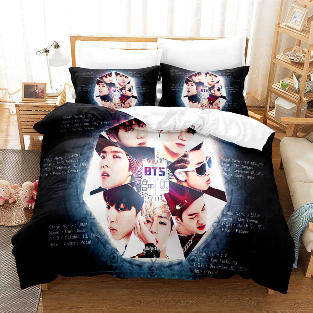 BTS Cosplay 3 Piece Bedding Sets Quilt Cover Without Filler