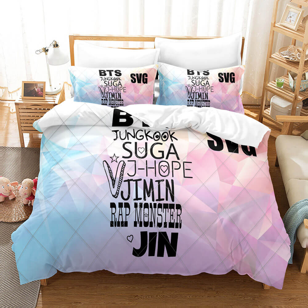 BTS Cosplay 3 Piece Bedding Sets Quilt Cover Without Filler