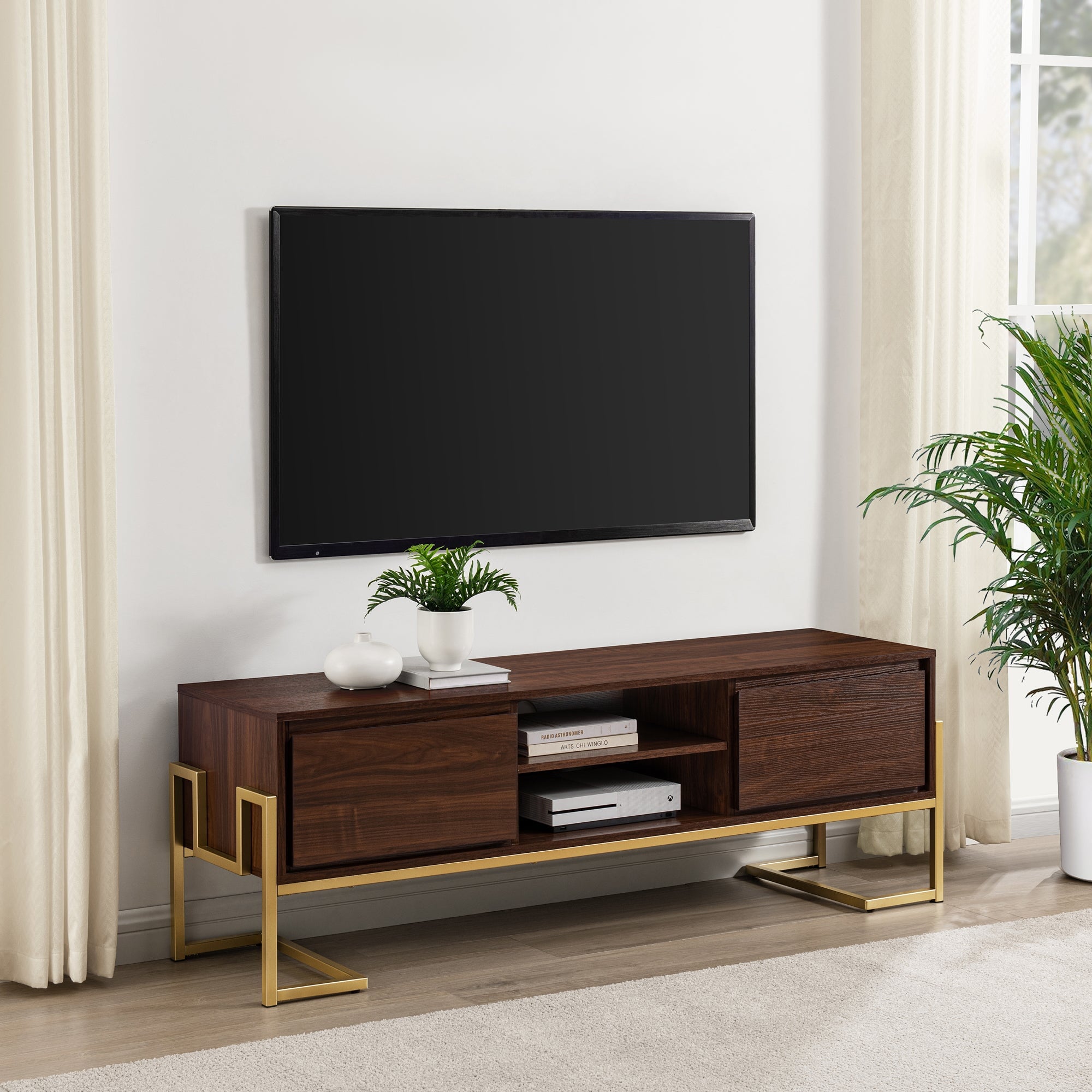 Mueble de TV Betty Modern Glam con dos cajones