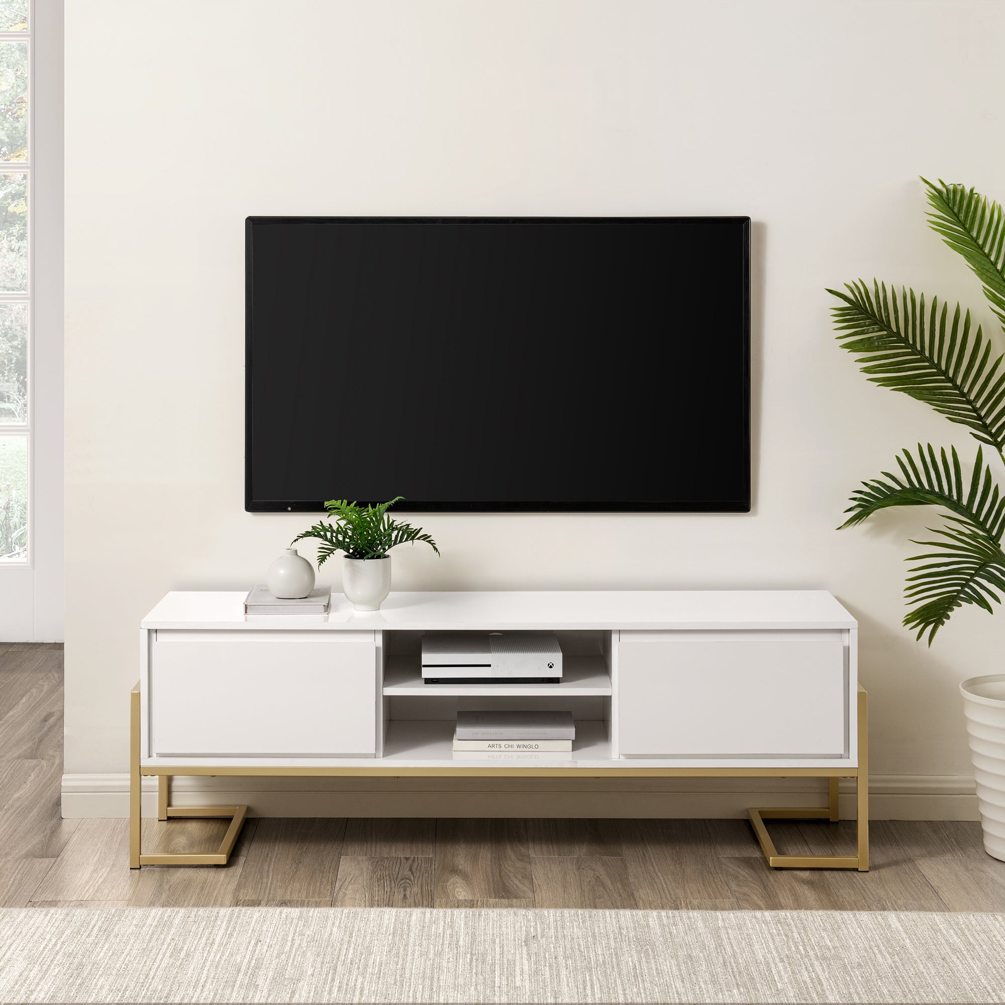 Mueble de TV Betty Modern Glam con dos cajones