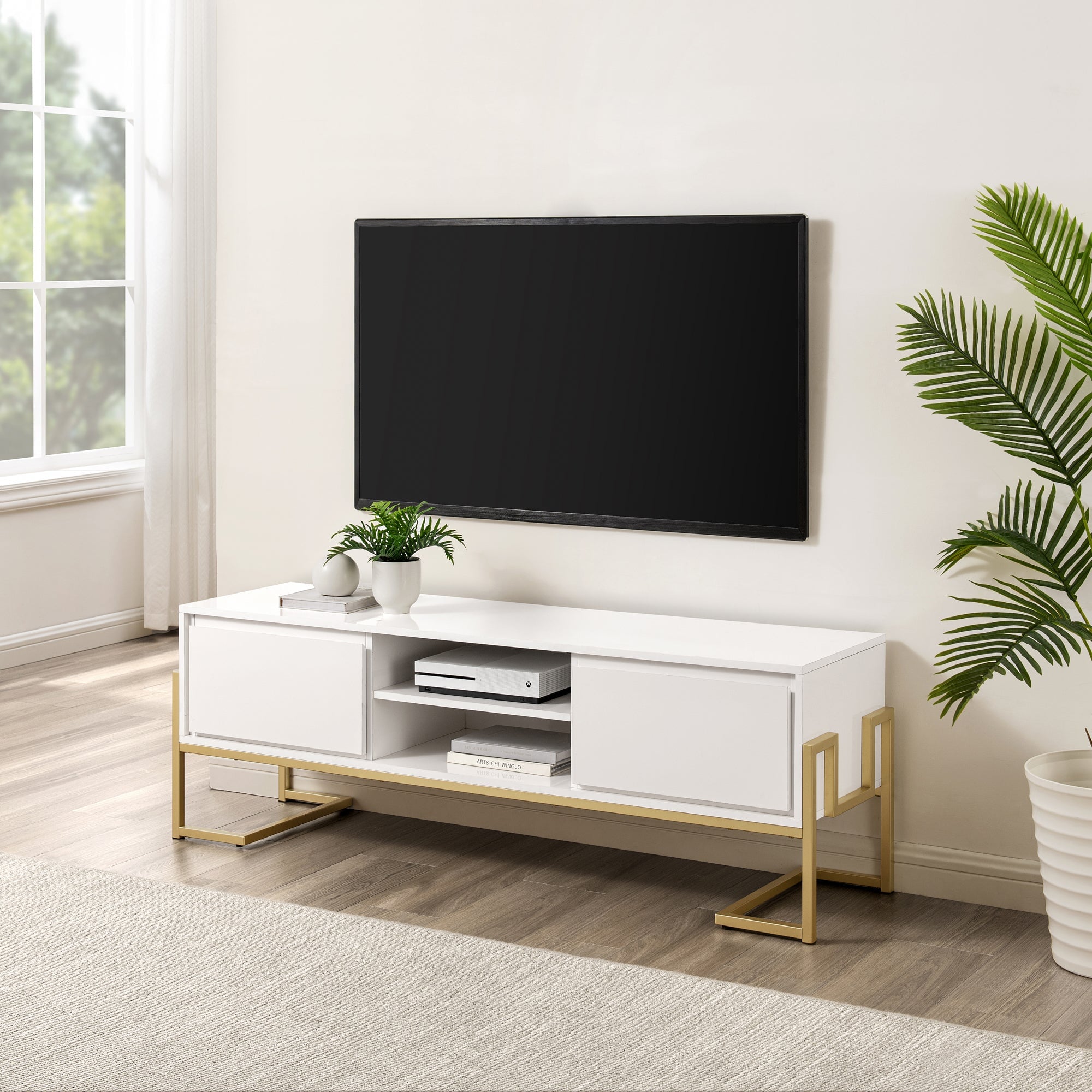 Mueble de TV Betty Modern Glam con dos cajones