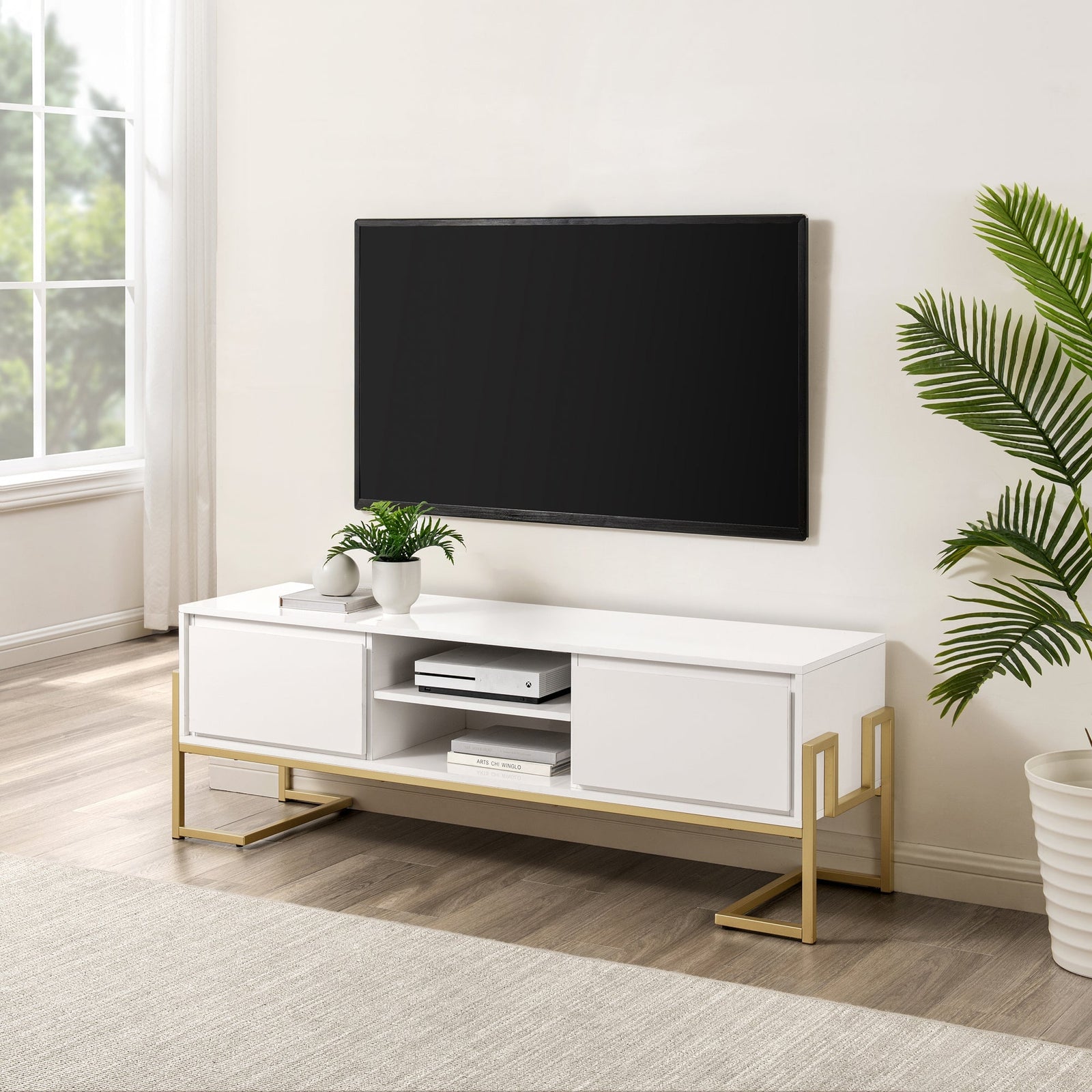 Mueble de TV Betty Modern Glam con dos cajones