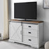 Aparador tipo buffet y mueble de TV con puertas corredizas tipo granero
