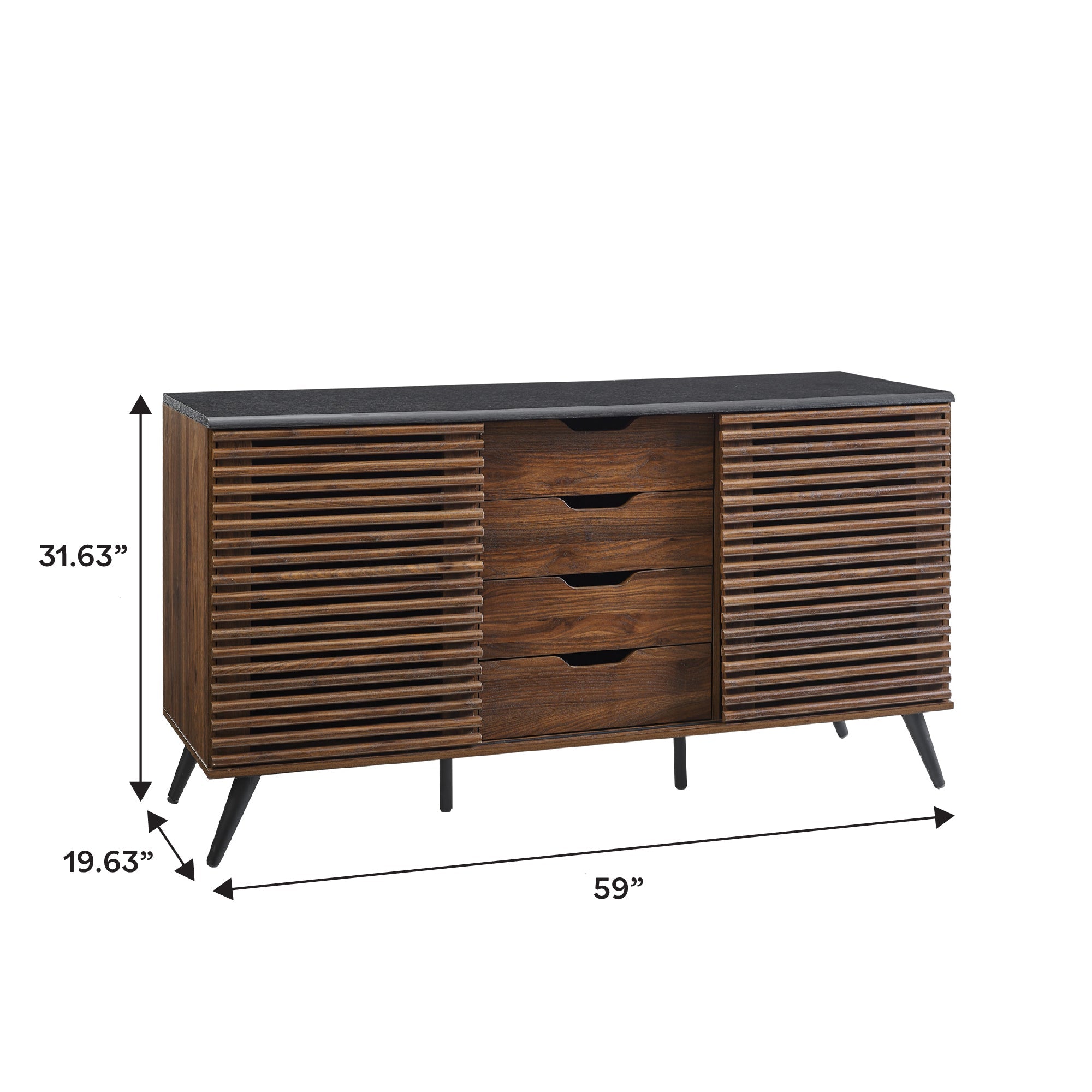 Aparador con puertas corredizas y cajones / Mueble de TV Havana
