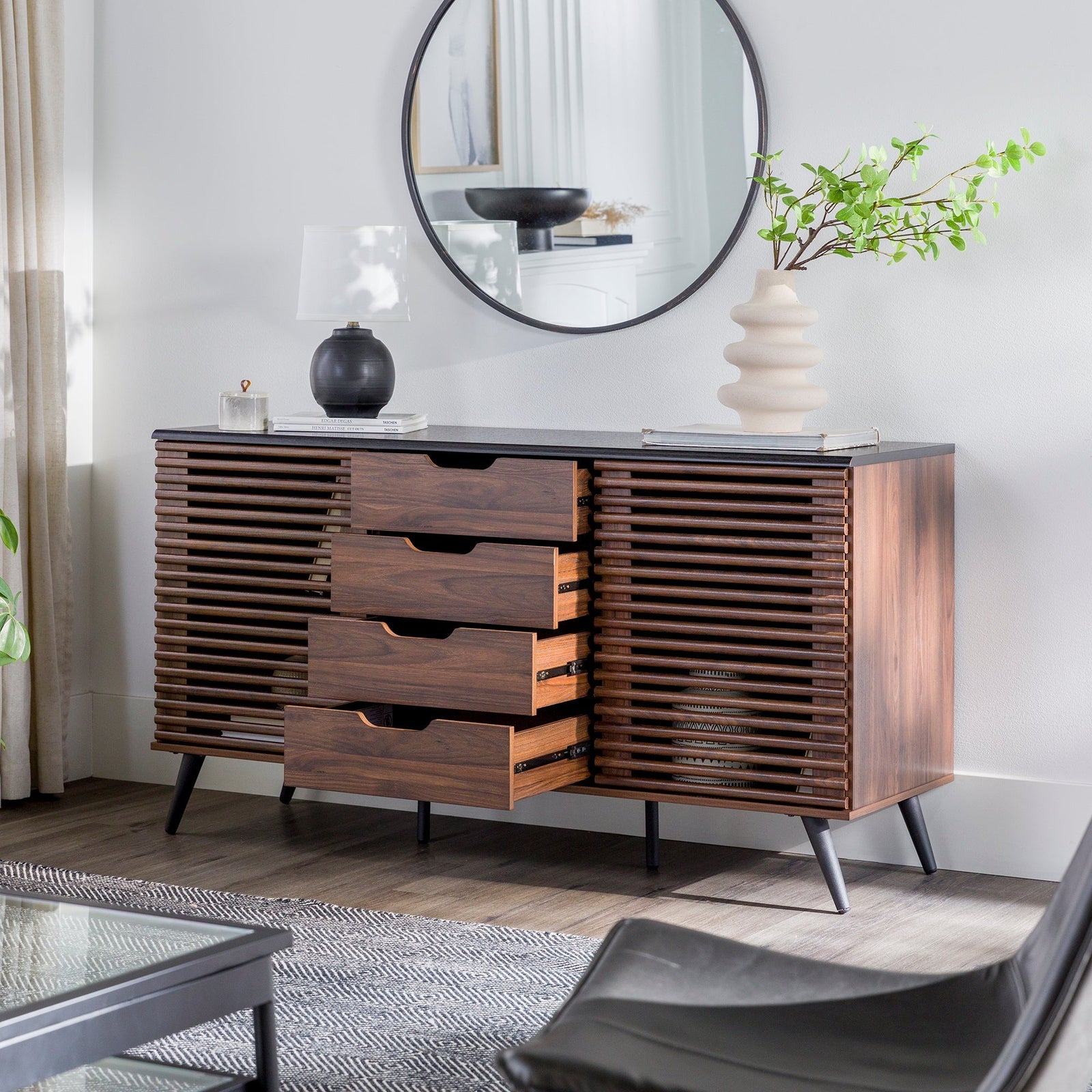 Aparador con puertas corredizas y cajones / Mueble de TV Havana