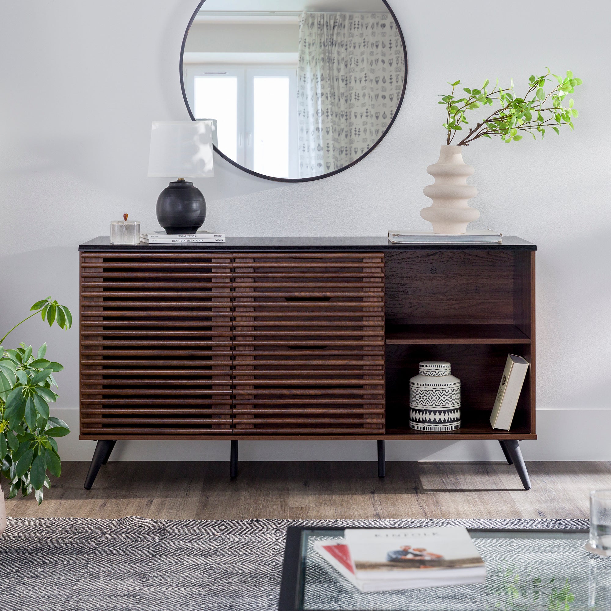 Aparador con puertas corredizas y cajones / Mueble de TV Havana