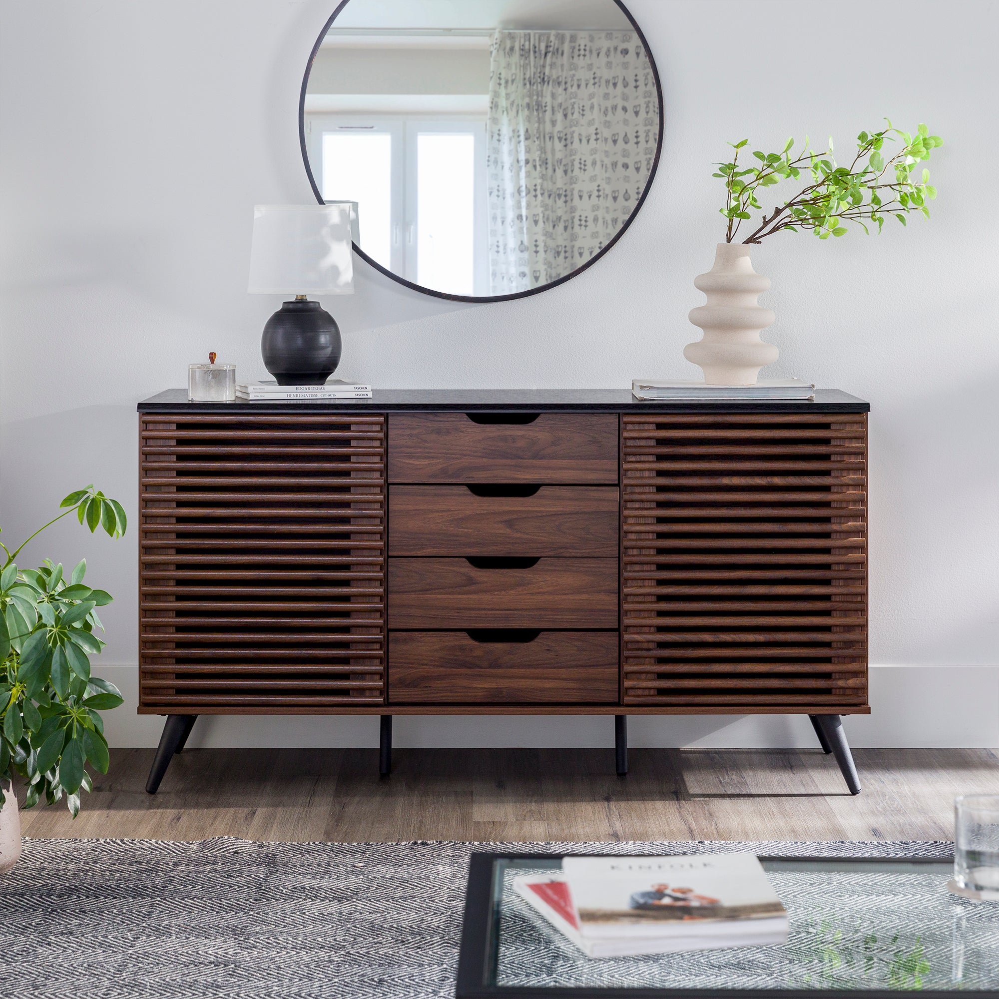 Aparador con puertas corredizas y cajones / Mueble de TV Havana