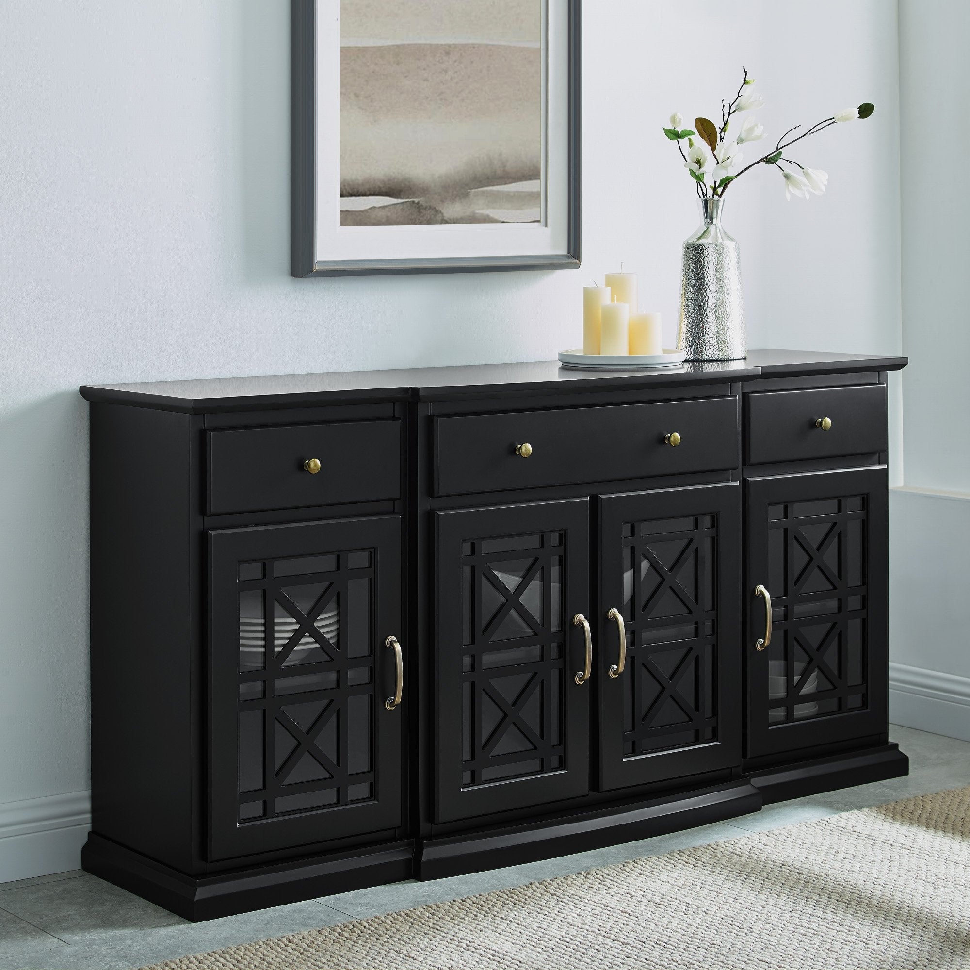 Aparador tipo buffet y mueble de TV Landon Fretwork