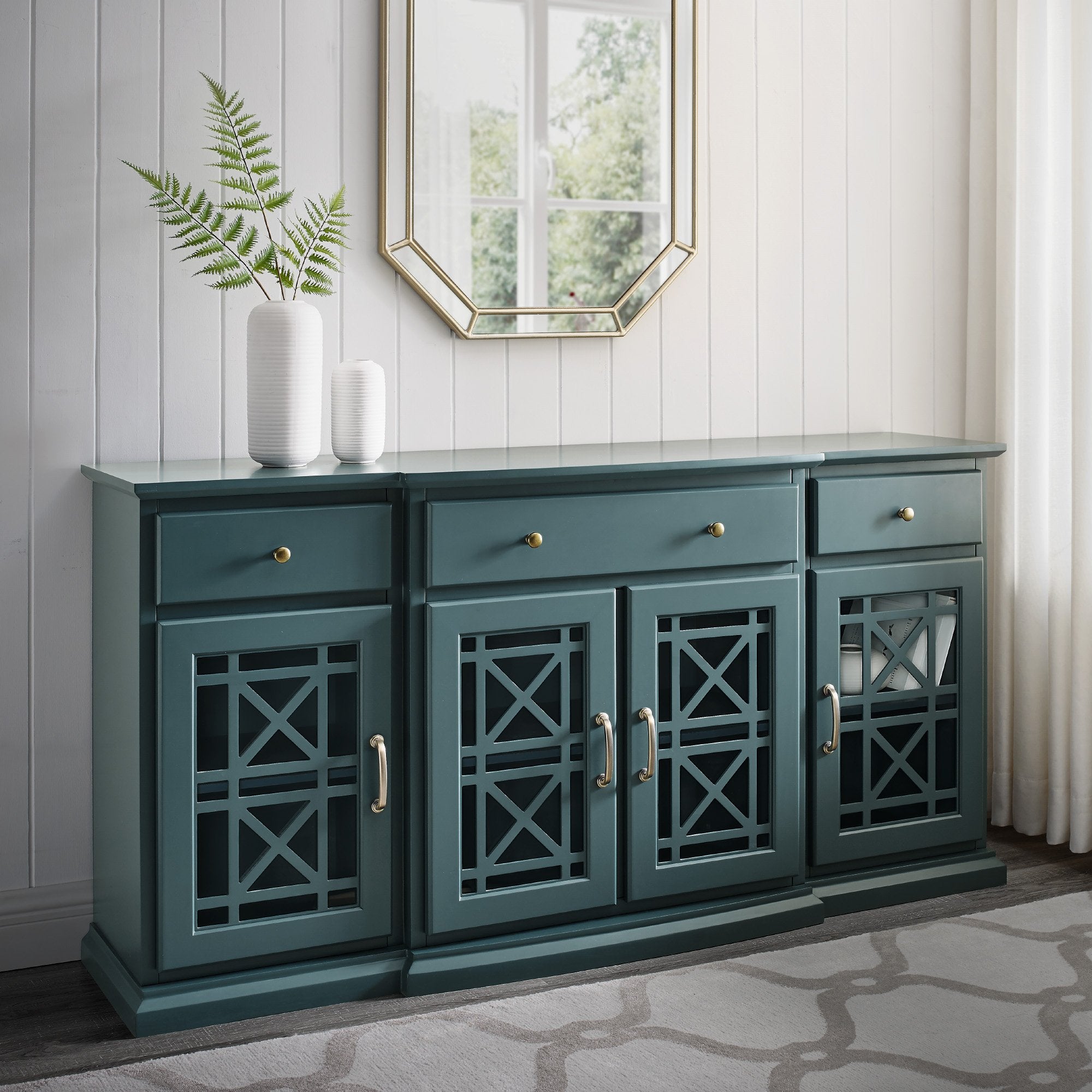 Aparador tipo buffet y mueble de TV Landon Fretwork