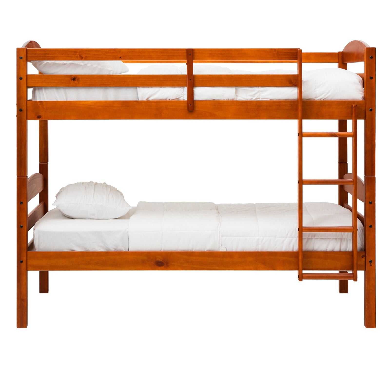 Cama litera de madera maciza Carolina de estilo transicional con dos camas individuales