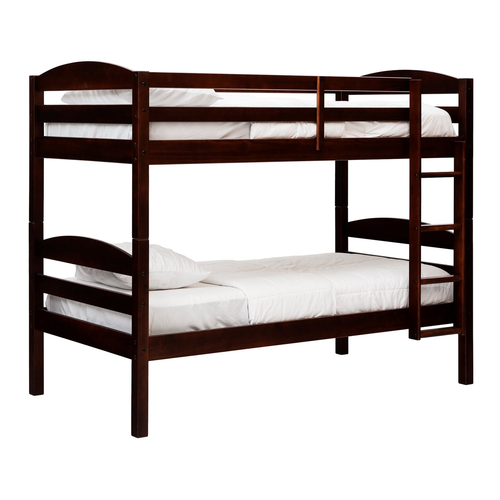 Cama litera de madera maciza Carolina de estilo transicional con dos camas individuales