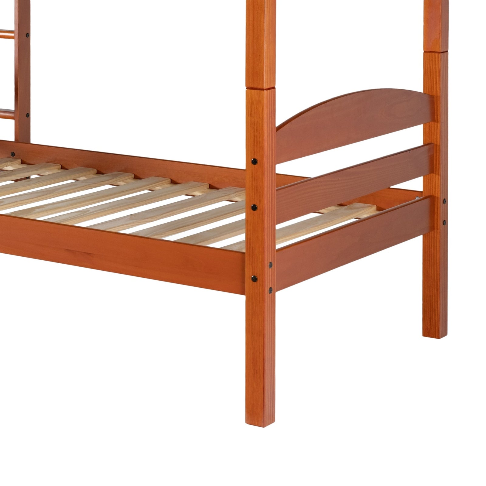 Cama litera de madera maciza Carolina de estilo transicional con dos camas individuales
