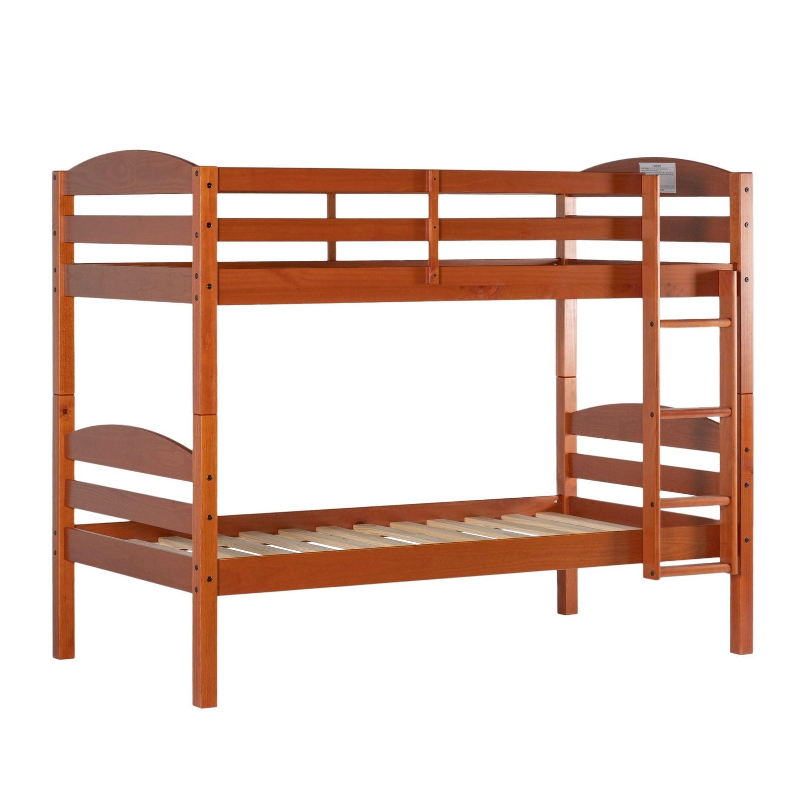 Cama litera de madera maciza Carolina de estilo transicional con dos camas individuales