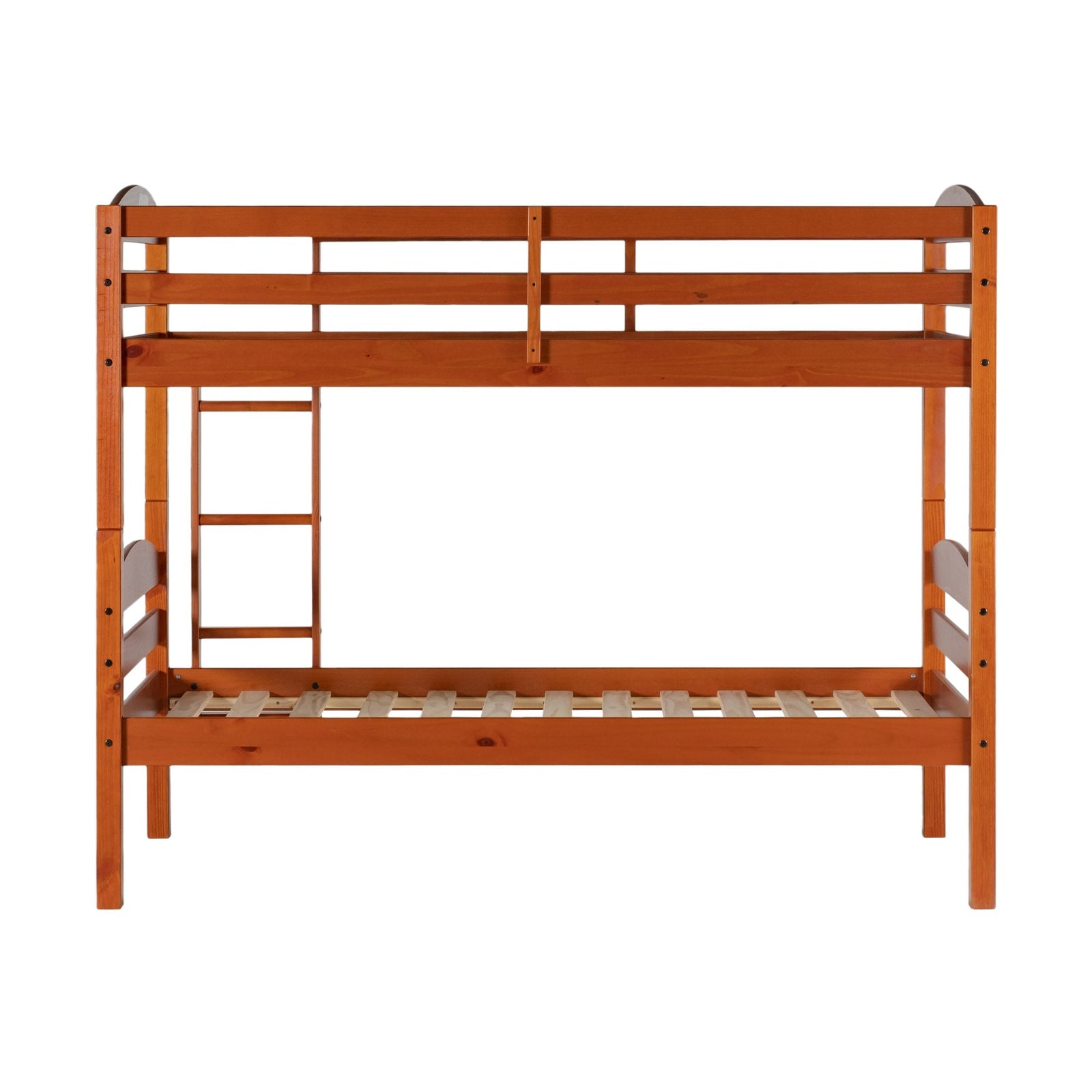 Cama litera de madera maciza Carolina de estilo transicional con dos camas individuales