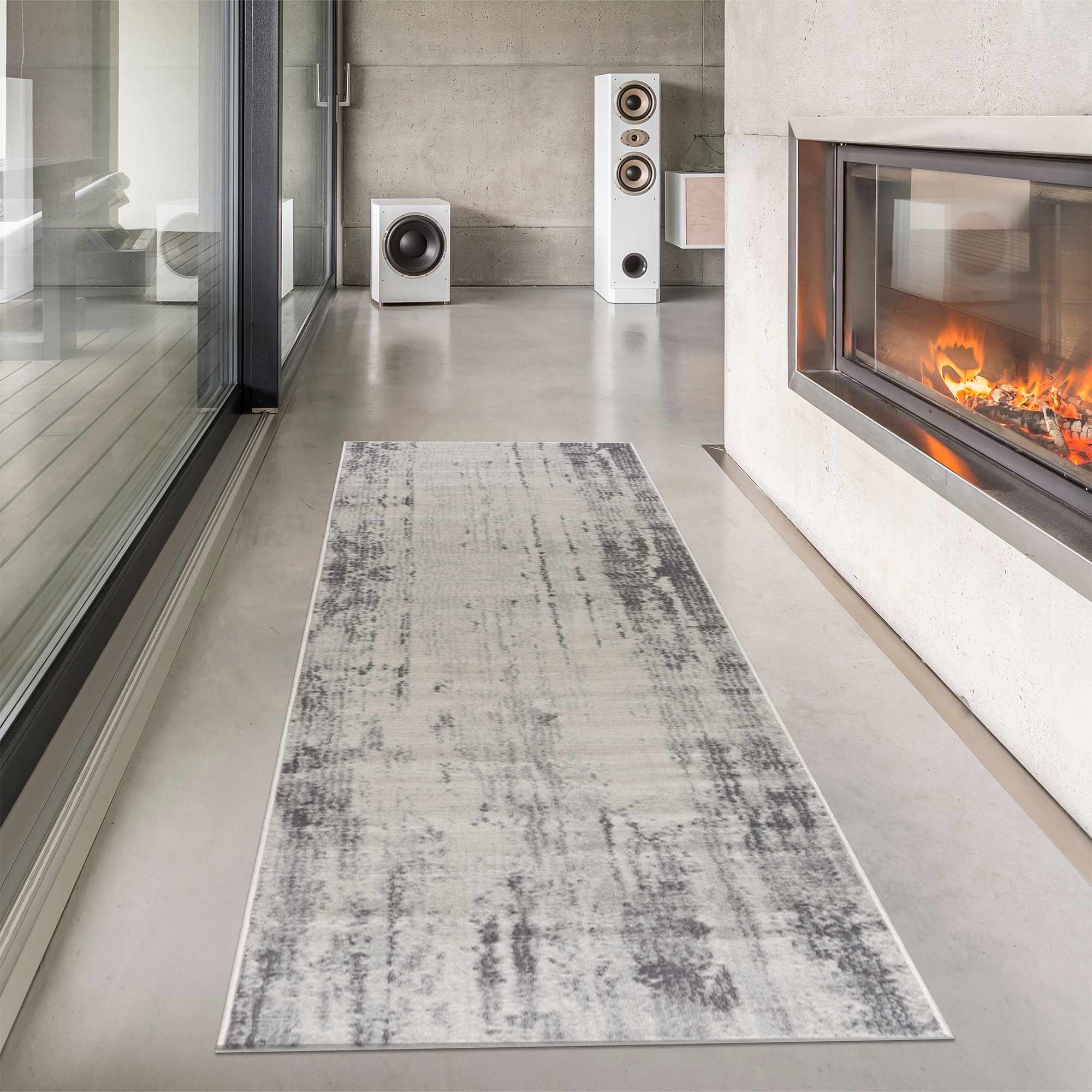 Alfombra abstracta Tigrima 2320 marfil y gris - Promoción