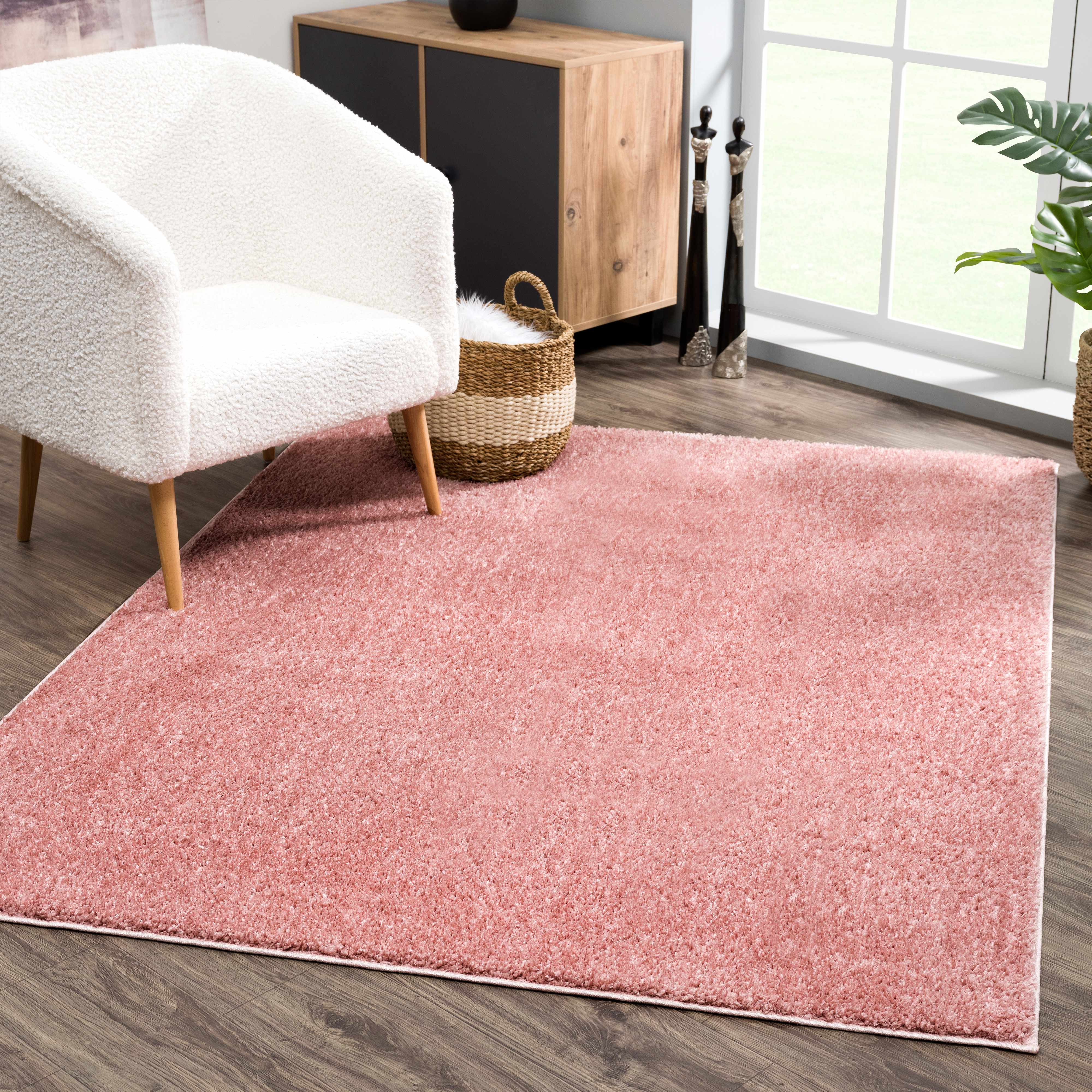 Alfombra lavable de felpa rosa Judy - Liquidación