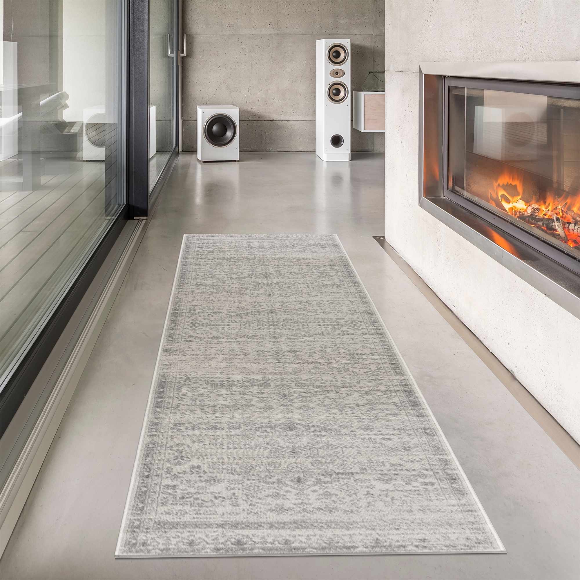 Alfombra Tigried color marfil y gris 2323 - Liquidación