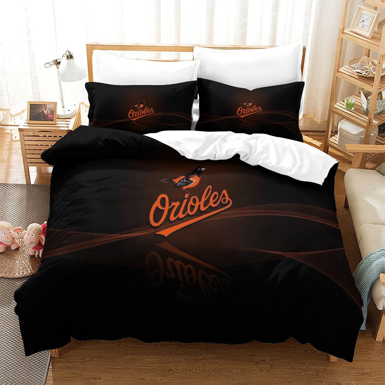 Juego de cama Baltimore Orioles con funda de edredón y relleno