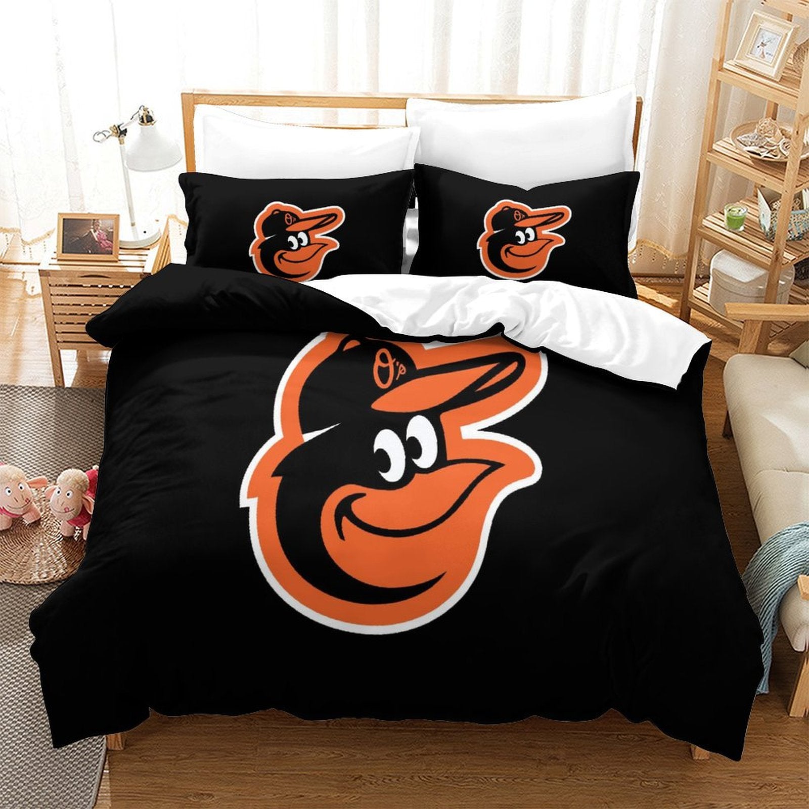 Juego de cama Baltimore Orioles con funda de edredón y relleno