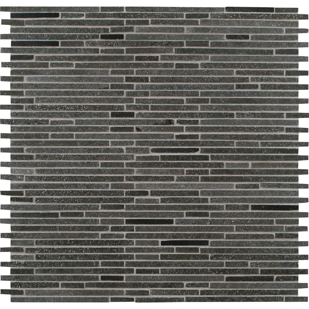 Mosaico de bambú azul basalto de 30,5 x 30,5 cm, montado en malla pulida - Colección MSI