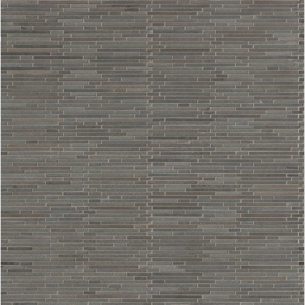 Mosaico de bambú azul basalto de 30,5 x 30,5 cm, montado en malla pulida - Colección MSI