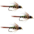 3 Pack Flash Back Bead Head Prince Nymph Fly Fishing Flies - Hook Size 16