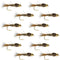 Bead Head Gold Ribbed Hares Ear Nymph 1 Dozen Flies - Size 10