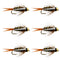 Barbless Bead Head Prince Nymph Fly Fishing Flies - Set of 6 Flies Hook Size 10
