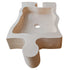 Lavabo de baño con forma de rompecabezas de travertino beige de piedra natural sobre tocador