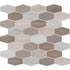 Mosaico hexagonal de mármol pulido Bellagio Blend, alargado, de 11,63" x 12", montado en malla - Colección MSI