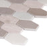 Mosaico hexagonal de mármol pulido Bellagio Blend, alargado, de 11,63" x 12", montado en malla - Colección MSI