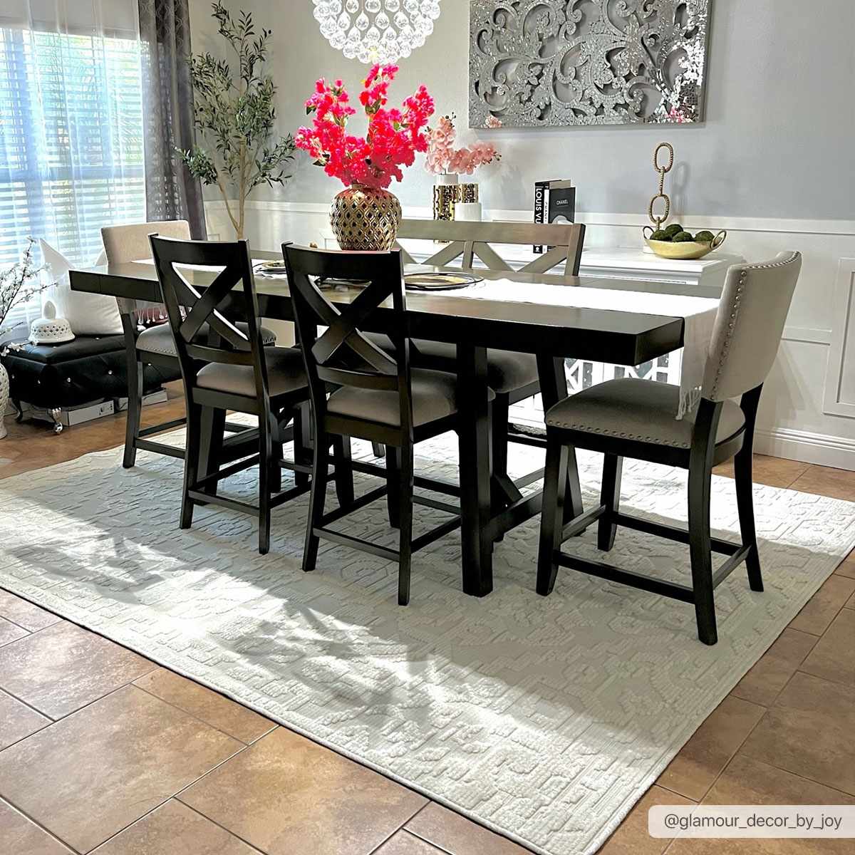 Alfombra lavable color crema Beren