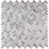 Mosaico de mármol pulido Bergamo Herringbone de 29,5 x 29,5 cm, montado en malla - Colección MSI
