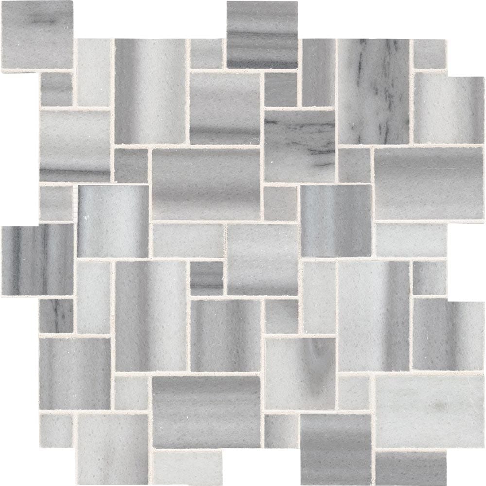 Mosaico de mármol pulido Bergamo Magic Pattern de 30,5 x 30,5 cm, montado en malla - Colección MSI