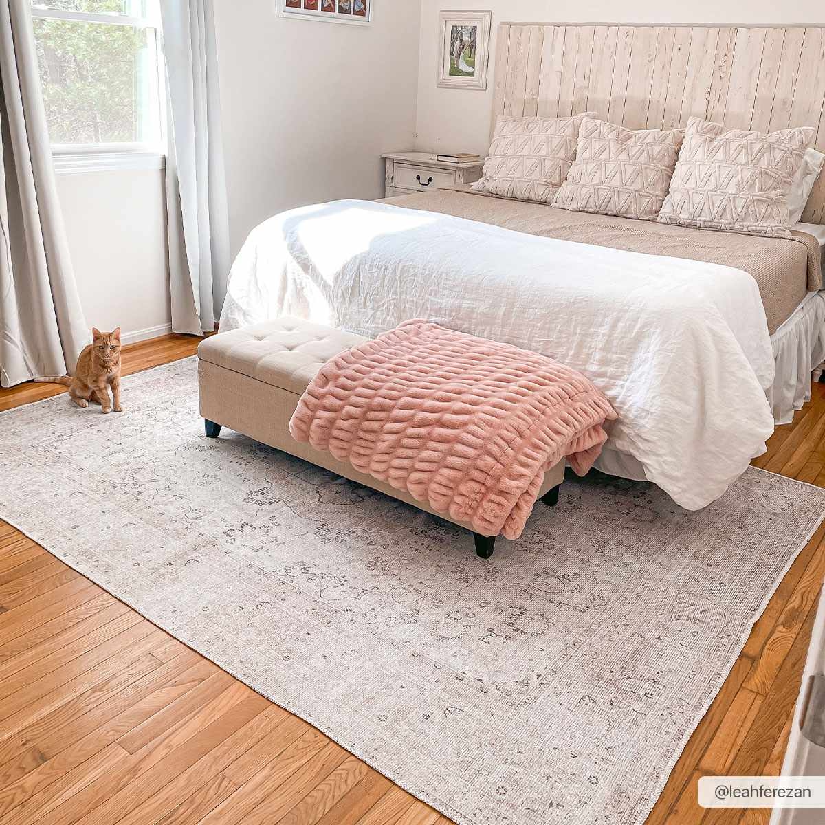 Alfombra lavable de pelo plano vintage Bethany