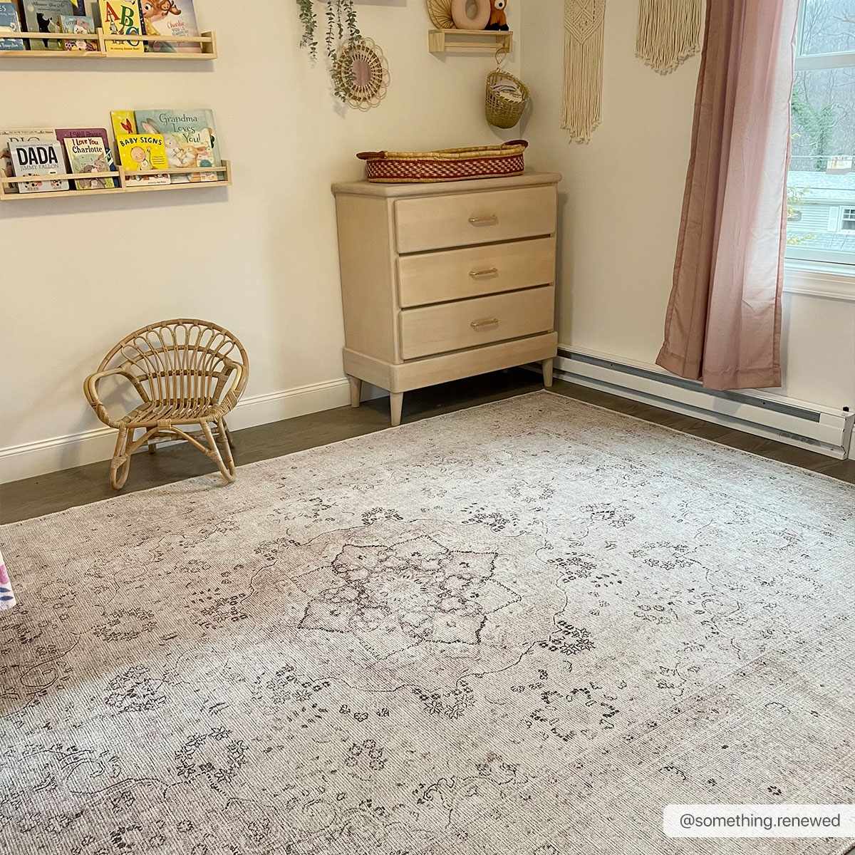 Alfombra lavable de pelo plano vintage Bethany