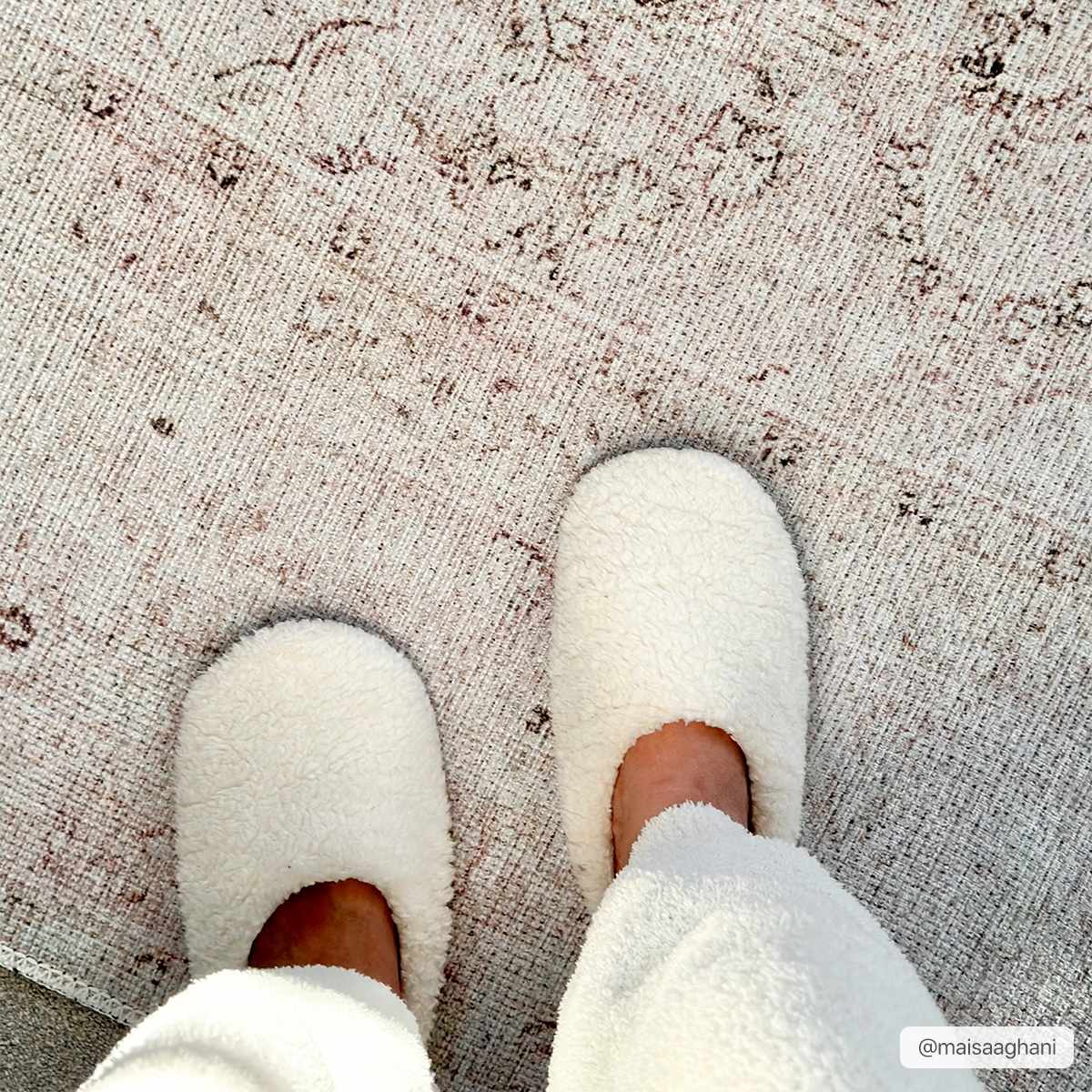 Alfombra lavable de pelo plano vintage Bethany