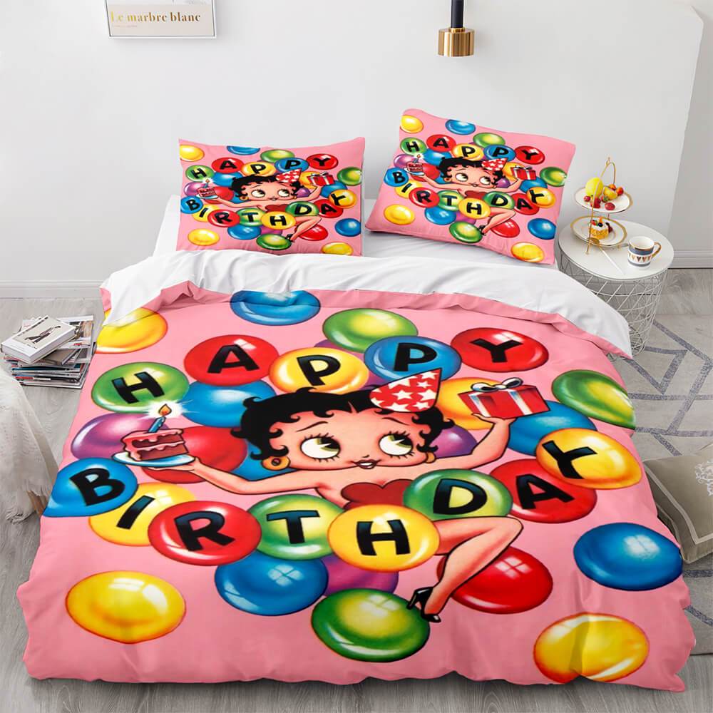 Juego de cama Betty Boop, funda de edredón, juegos de cama