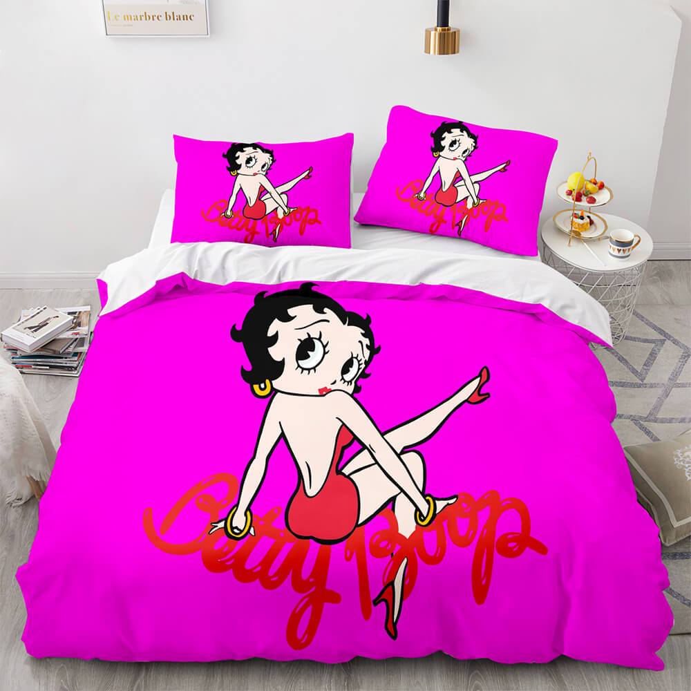 Juego de cama Betty Boop, funda de edredón, juegos de cama